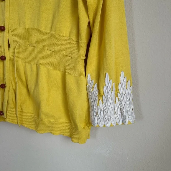 Anthropologie Moth Twee Cotton Lace Knit Cardigan - Picture 8 of 12